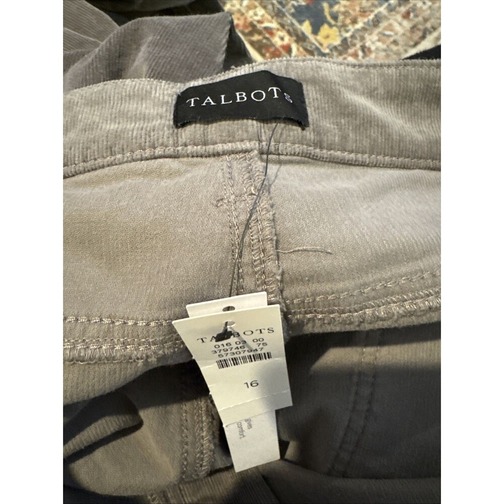 Talbots Straight Leg Five Pocket Corduroy Pants Size 16 Straight Gray NWT - Picture 3 of 10